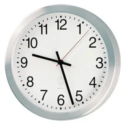 Peweta, Wanduhr, Wanduhr Funkuhr Alu.mattsilber 1,5 V Zahlen D.400mm (40 cm)