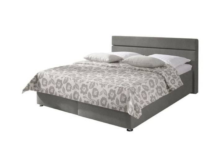 Polsterbett Severo Microvelours mit Bettkasten 180x200cm Dunkelgrau klassischer Stil,