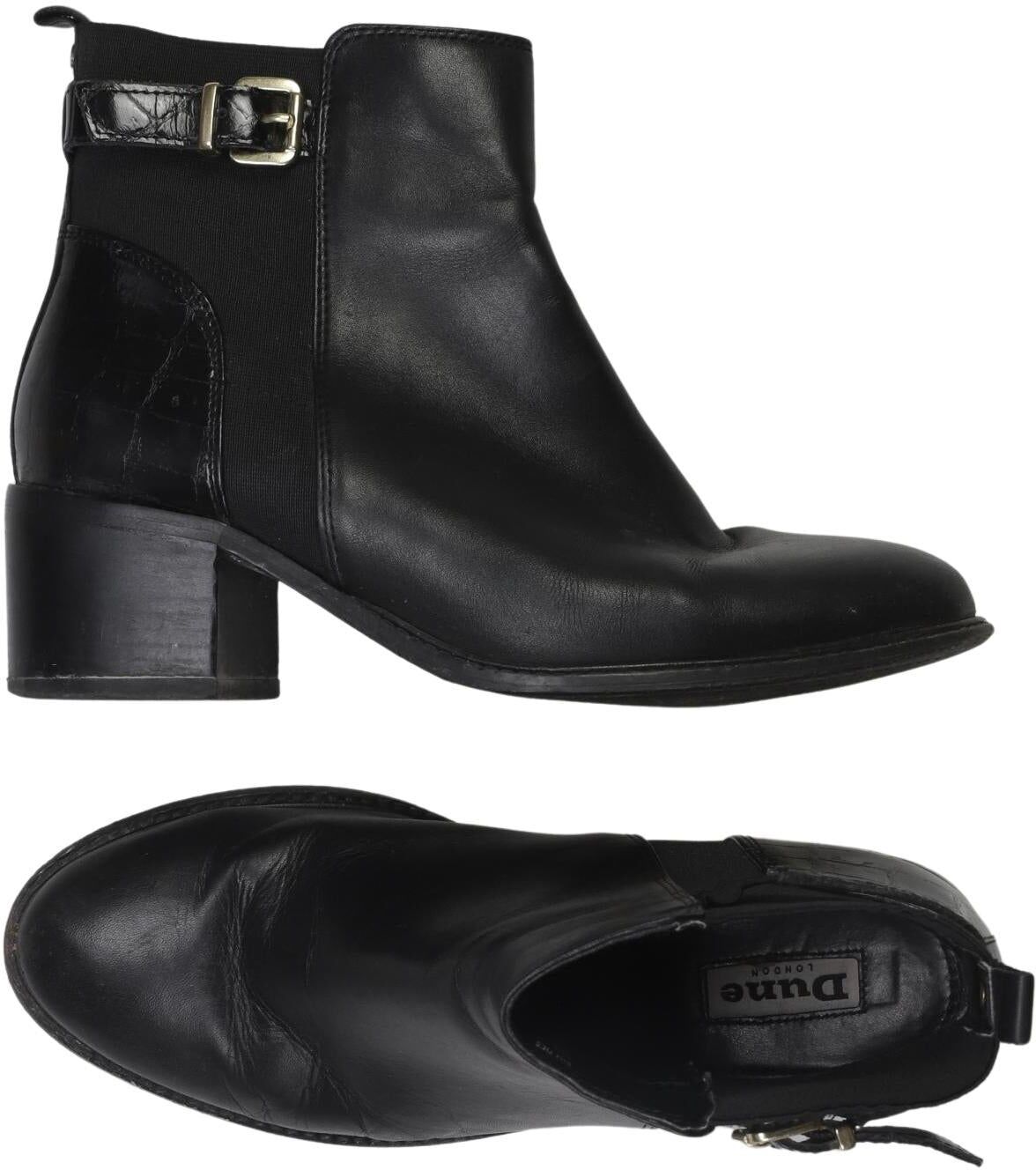 Dune London Damen Stiefelette, Schwarz, Gr. EU 39, Leder - Second Hand