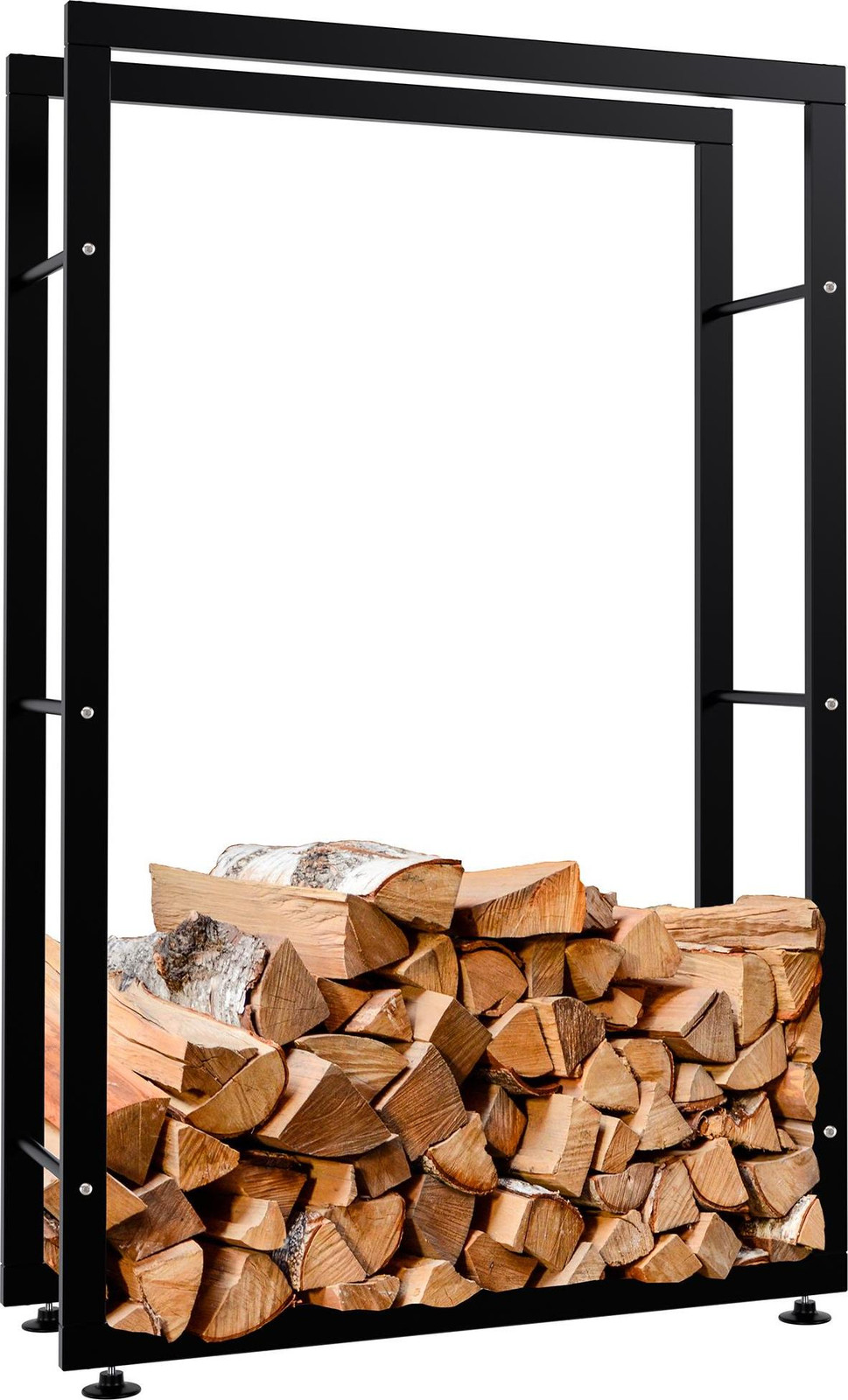 CLP Houtopslagrek Keri V2, zwart, B/D/H: 80 x 25 x 125 cm