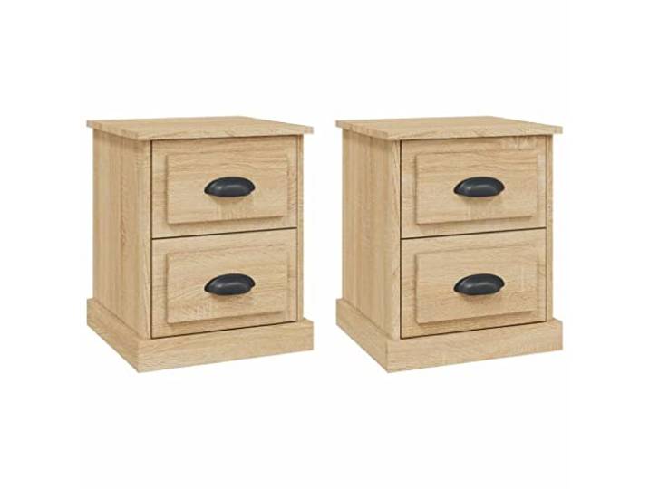 LMTYOENFG Nachttisch 2er Set Sonoma-Eiche 39x39x47,5 cm Holzwerkstoff Zwei kompakte Nachtschränke mit je zwei Schubladen bieten geordneten Stauraum für Schlafzimmer und Gästezimmer.