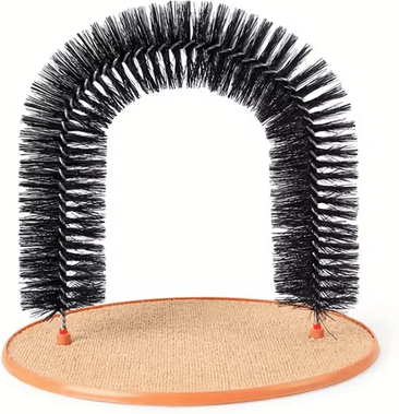 Inspire Curations PurrSpa Self Grooming Cat Arch With Scratching Pad black