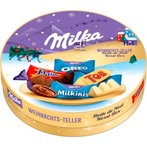 Milka Minischokolade & Friends Weihnachtsteller, 8 Sorten, 24 Stück, 198 g