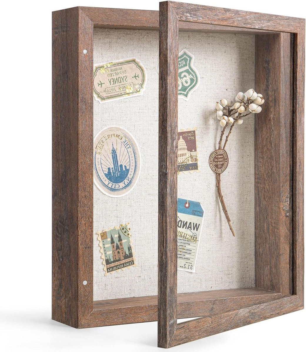 Schaduw Box Frame Herinneringen Doos Display Rustiek Bruin 8x10 Inch