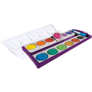 Pelikan Farbkasten 701327, K12, violett, Deckfarbkasten, mit 1 Deckweiß und 12 Farben