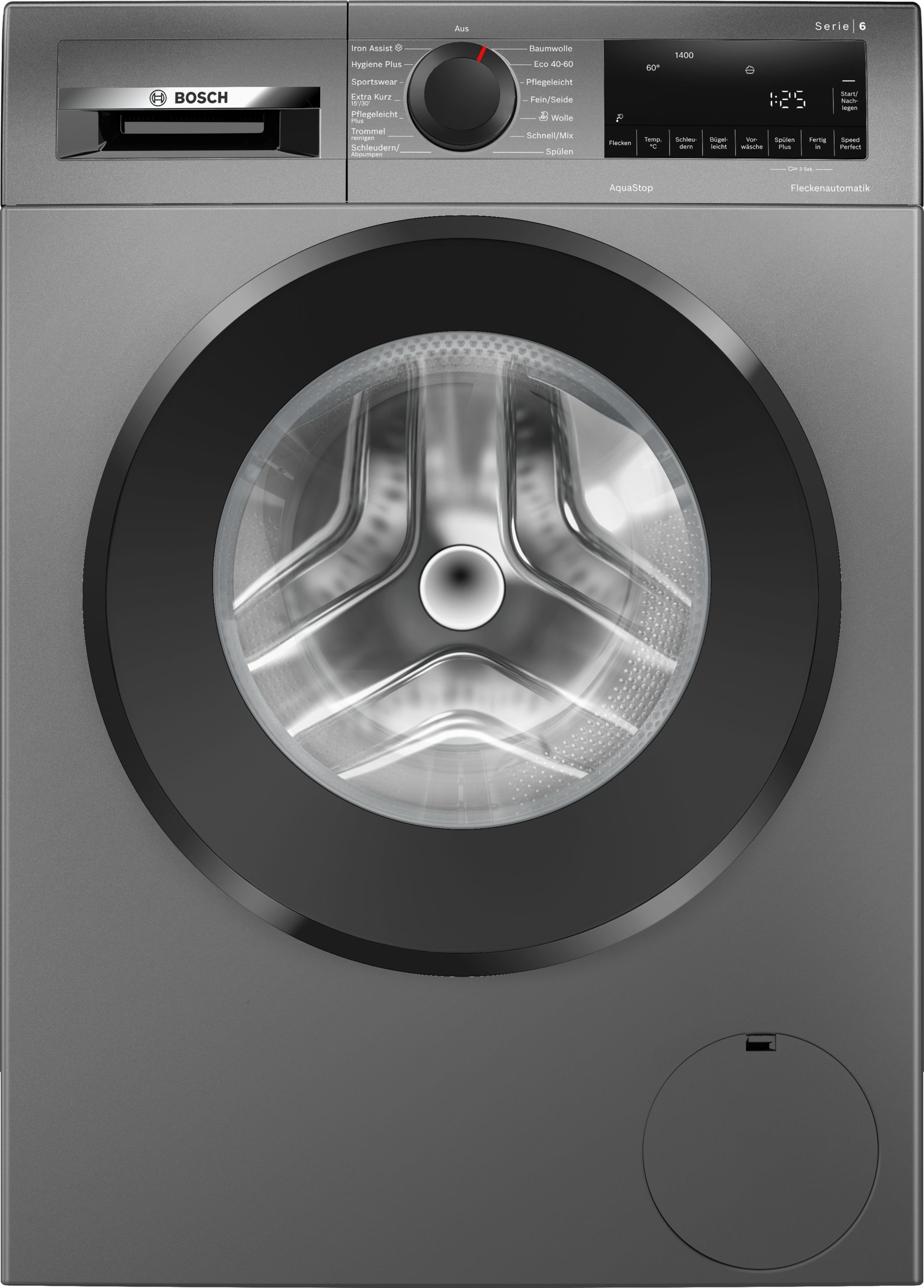 Bosch Serie 6 WGG244ZR10 9 kg Frontlader Waschmaschine 1400 U/min aquaStop Funktion (Edelstahl)