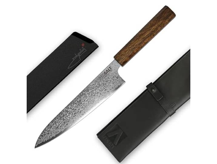 REDSALT® GYUTO 牛刀 20cm SPG2 Damaststahl Chefmesser handgefertigt in Japan HRC 62+ Profi Kochmesser 65 Lagen Damast Klinge rostfrei Sushi Chef Messer Küchenmesser Fleischmesser Damastmesser
