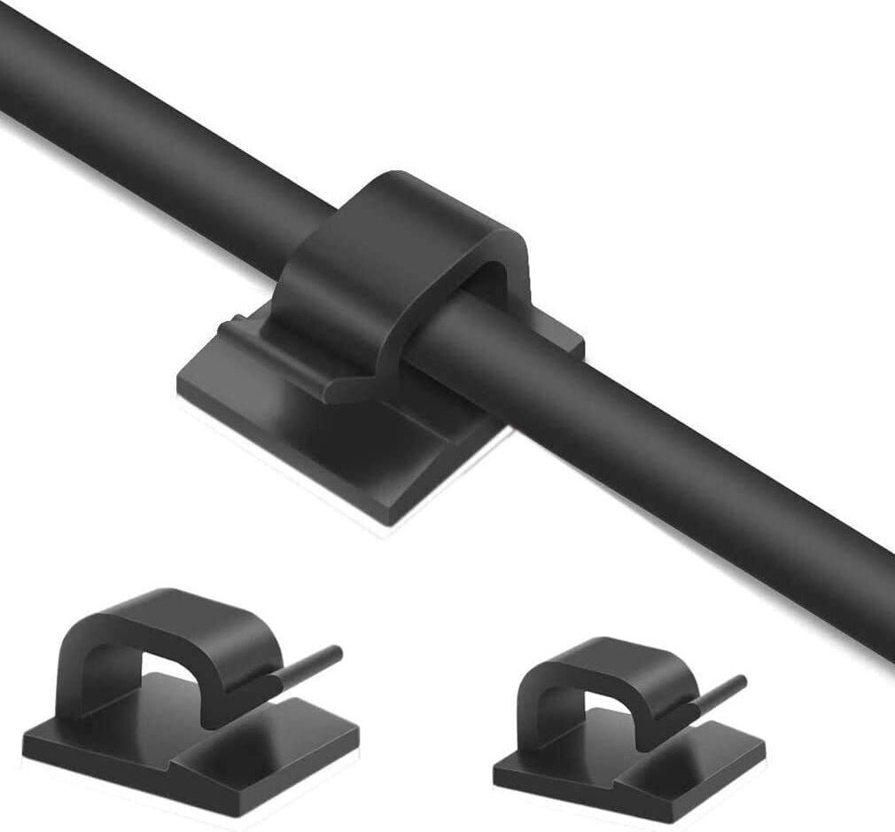 INF Zelfklevende kabelhouder 50-pack zwart