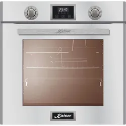 Kaiser EH 6324 W Einbau Backofen 79L Weißes Glas Selbstreinigung Drehspieß 8 Funktionen