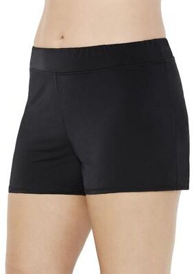 Plus Size Women's Chlorine Resistant Banded Swim Short by Swimsuits For All in Black (Size 24)
