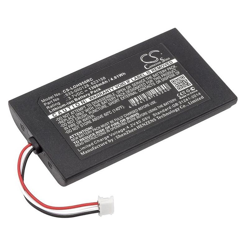 Remote control battery 533-000128, 623158 for Logitech, 3.7V, 1300mAh (1 Stk., Gerätespezifisch, 1300 mAh) (CS-LOH950RC)