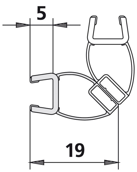 Kermi 1235 1x Magnetleiste, Länge: 2000 mm, 6025698 6025698