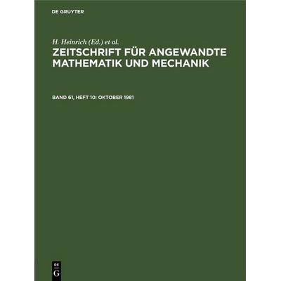 Oktober 1981, Gebundene Ausgabe von , De Gruyter, 978-3-11-255429-6