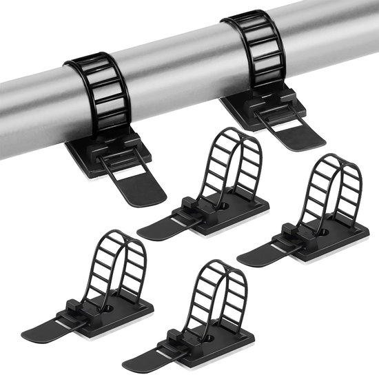Unyqoos 50-delige set verstelbare kabelclips, zelfklevende herbruikbare nylon kabelhouders voor kabelbeheer