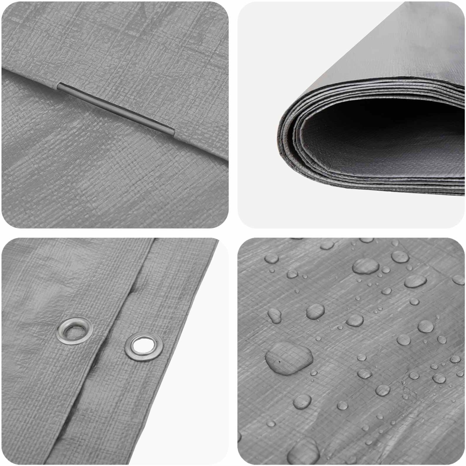 vidaXL Bâche avec œillets Gris clair 2 x 3 m 180 gsm PE