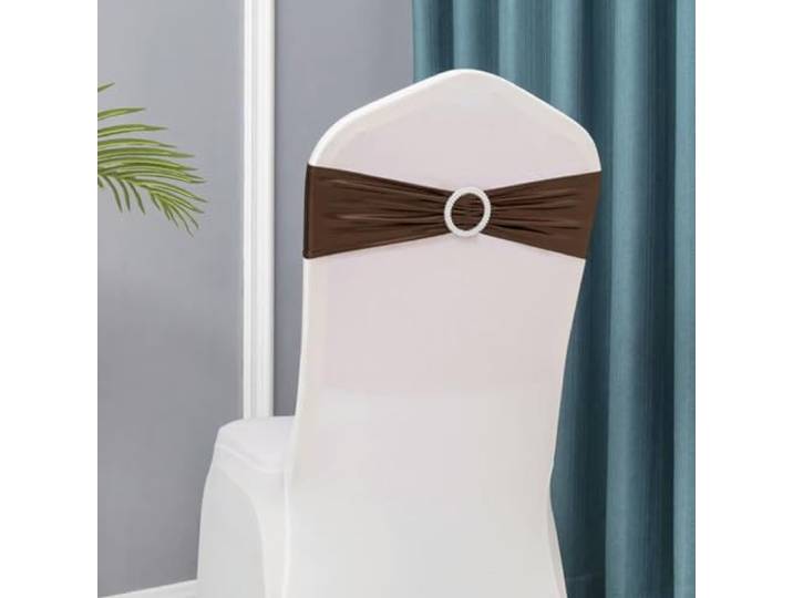 Stuhlschleifen, 50 teile/los Hochzeit Stuhl Dekoration Metallic Gold Schärpen(Chocolate)