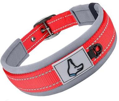 Uplift Picks ComfortGuard Reflective Padded Dog Collar For Small Medium And Large Dogs red m