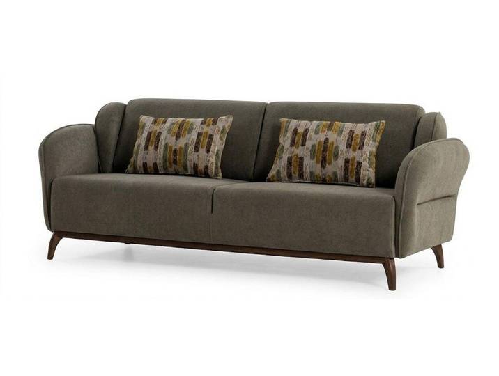 JVmoebel 3-Sitzer Wohnzimmer Sofa Moderner Stil Beige Holzgestell Kissen Entspannend, 1 Teile, Made in Europa