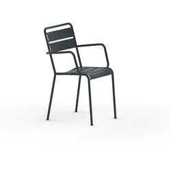 Twist Outdoorstuhl mit Armlehne stapelbar Antikgrau