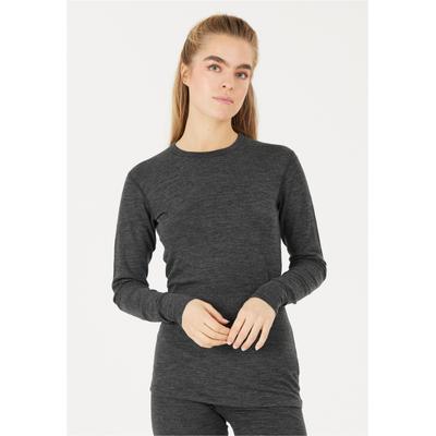 Funktionsshirt WHISTLER "Cerro", Damen, Gr. 44, schwarz, 85% Wolle, 15% Lyocell, meliert, normal, Shirts Funktionsshirt, mit atmungsaktiver Eigenschaft