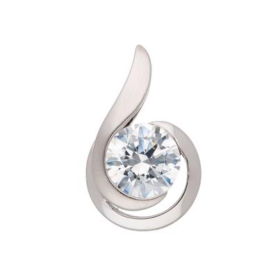 Kettenanhänger ADELIA´S "333 Weißgold Anhänger mit Zirkonia", silber, Schmuckanhänger, Damen, mit Zirkonia, Gold, Kettenanhänger, 333 Gold mit Zirkonia Goldschmuck für Damen