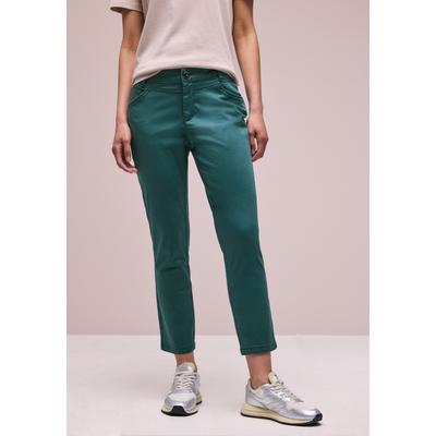 7/8-Hose STREET ONE, Damen, Gr. 36, Länge 26, grün (mediterra grün), Web, 97% Baumwolle, 3% Elasthan, unifarben, comfort fit 7/8-Länge, Hosen 7/8-Hose, 4-Pocket Style