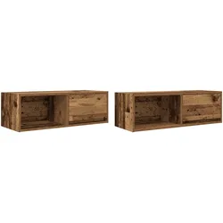 vidaXL TV-Schränke 2 Stk. Altholz-Optik 80x31x25,5 cm Holzwerkstoff