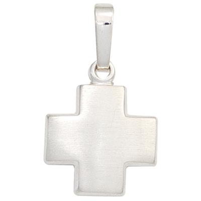 Kreuzanhänger JOBO "Anhänger Kreuz", silber (silber 925), Schmuckanhänger, Damen, Silber 925 (Sterlingsilber), 925 Silber