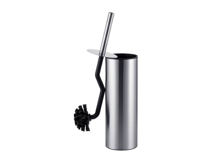 Relaxdays Brosse WC\, Nettoyeur de Rebord\, Anti-éclaboussures\, hygiénique\, Support INOX\, Argent