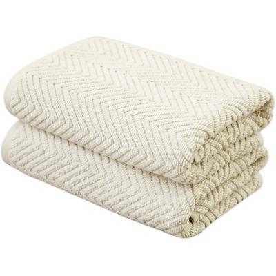 Badetücher FRAMSOHN FROTTIER "Ocean Bio Duschtücher", beige (beige, naturweiß, natur), B:75cm L:150cm, Frottier, Baumwolle, Handtücher, hergestellt in Österreich, mit Kordel, gedrehter Bauschzwirn