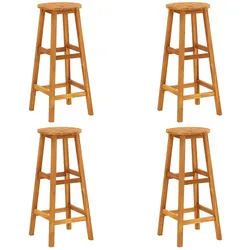 DELUKE Barhocker DENI 4er Set Massivholz Akazie  | Barstühle Küchenhocker Thekenhocker für Küche Hausbar