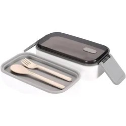 Cheffinger Lunchbox 2 Fächer 2 Ebenen auslaufsicher, Lunchbox, Weiss, Mehrfarbig