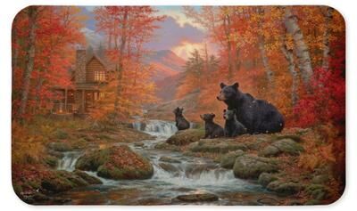 "Stupell Cabin Wildlife Scenes Kitchen Mat, 18x30 - 18"" x 30"""