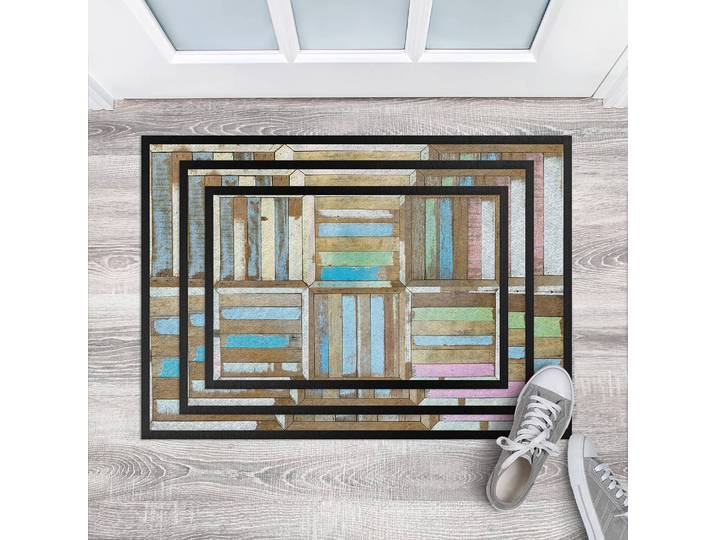 Fußmatte Rustic Timber 85 x 60cm Multicolor