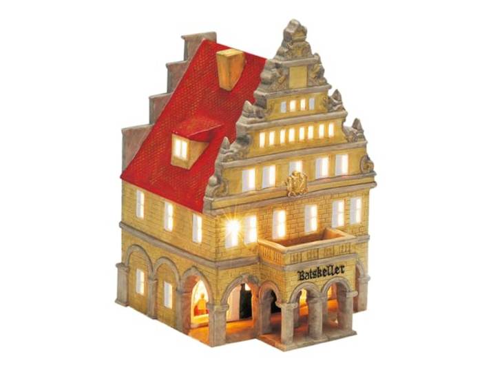 Wurm - Windlicht Ratskeller Münster aus Porzellan, B17 x T14 x H23 cm