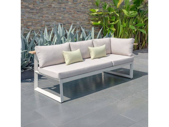 LifestyleGarden Jimmy Diningsofa verstellbar Aluminium/Olefin Sand