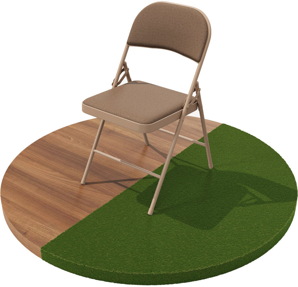 Inbox Zero Padded Fabric Padded Folding Chair Brown 79cm H X 46.5cm D X 46.5cm W