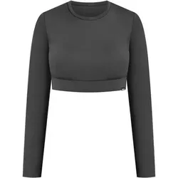 SMILODOX Crop Longsleeve Tisha, Größe M in Grau Grau