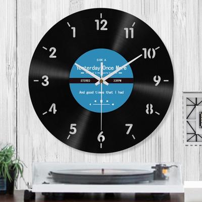 Daily Deals Depot Reverse Wall Clock For Bedroom Living Room, Elegant Counterclockwise Wall Clock 12Inch, Quiet Acrylic Vinyls Record Desi english