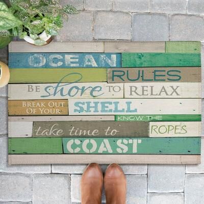 Laural Home Ocean Rules Outdoor Door Mat