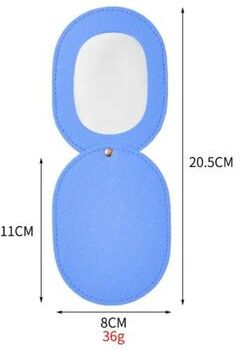 Uplift Picks Ultra Thin PU Leather Pocket Mirror Double Sided Stainless Steel Travel Mirror 06