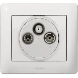 Legrand 771089 Abdeckung Antennen- Steckdose 3-Loch Galea ultraweiß