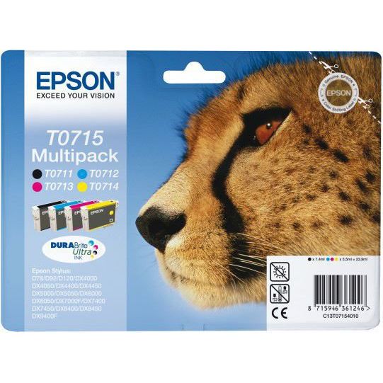 Epson Druckerpatronen Multipack T0715 / C13T07154012 (BK, C, M, Y)