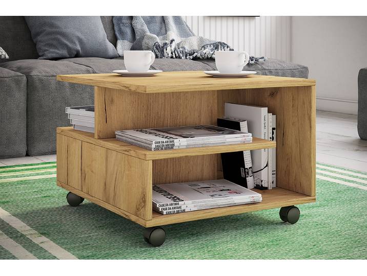 Table basse Stango S 50 x 40 x 50cm Bois/Marron/Imitation chêne