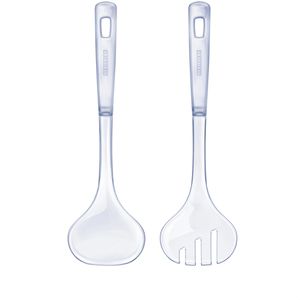 Leifheit Salatbesteck 03196, Set 2-teilig, Kunststoff glasklar, 25cm