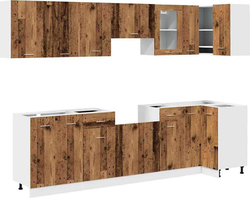 11-tlg. Küchenschrank-Set Lyon Altholz-Optik Holzwerkstoff