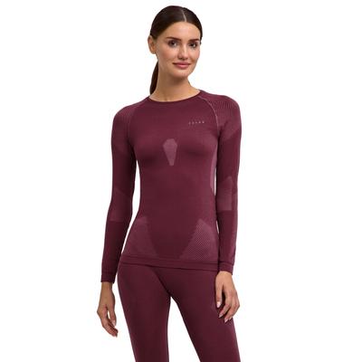 Langarmshirt FALKE "FALKE Langarmshirt", Damen, Gr. XS, lila (mahogany (8344)), Shirts Langarmshirt