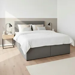 Boxbett Rosa Grau ca. 140x200 cm mit Topper
