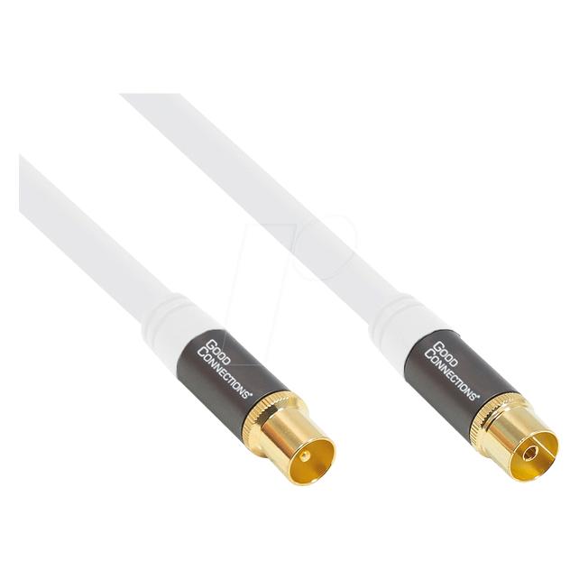 Good Connections SmartFLEX Antennenkabel, IEC/Koax Stecker auf Buchse, vergoldet, vierfach geschirmt, Abschirmung (120 dB) (GC-M2050)