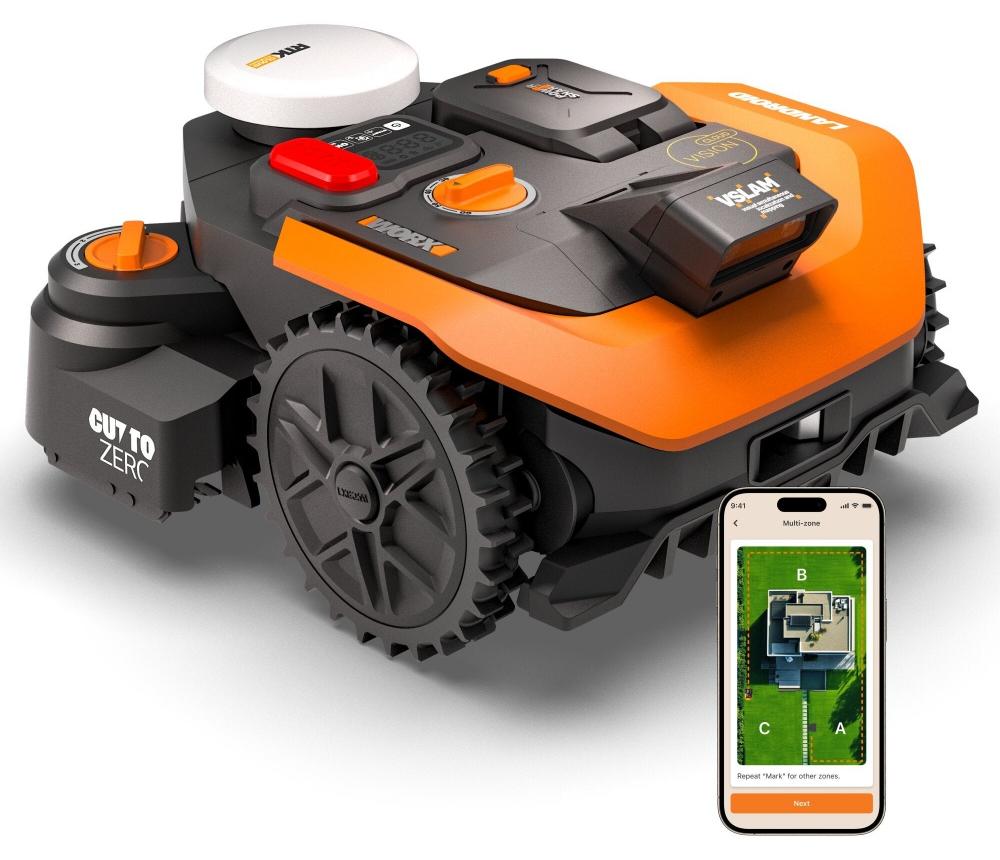 WORX VISION CLOUD 2WD Vernetzter Mähroboter - Bis zu 650 m² - WR365E
